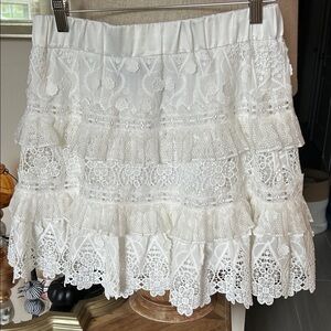 *Alexis White Lace Mini Skirt